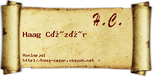 Haag Cézár névjegykártya
